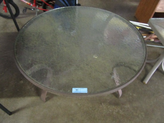 42" ROUND BY 18" HIGH GLASS TOP PATIO TABLE