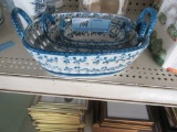 BLUE AND WHITE FLORAL CHINA BASKETS