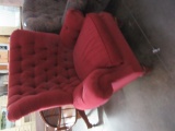 RED HIGH BACK ARMCHAIR