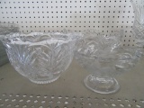 3 ASSORTED GLASS BOWLS