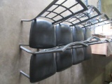 SET OF 8 METAL CHAIRS WITH PADDED SEATS