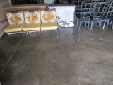 WROUGHT IRON PATIO FURNITURE AND 2 TABLES. NO GLASS TOPS