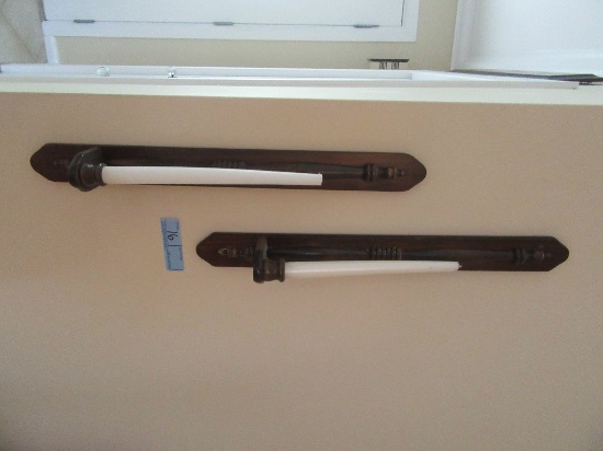 PAIR OF WOOD SCONCES