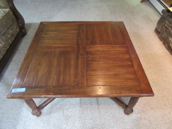 ETHAN ALLEN SQUARE WOOD COFFEE TABLE