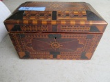 INLAID WOOD BOX WITH TRAY
