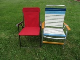 PAIR OF FOLDING LAWN CHAIRS