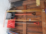 SHOVELS, SQUEEGEE, AND FLAGPOLES