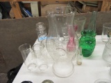 ASSORTED VASES AND GLASSWARE