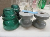 INSULATORS, MILKGLASS DISHES