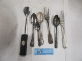 ASSORTED SILVER SPOONS AND FORKS