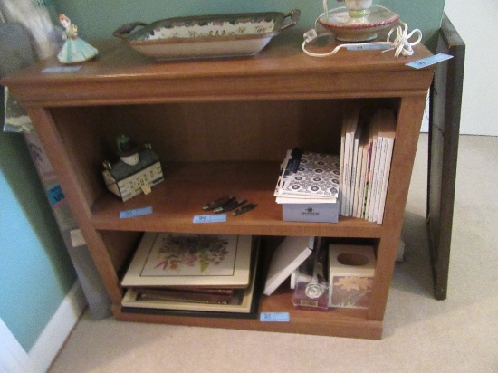 TWO SHELF WOODEN BOOKCASE