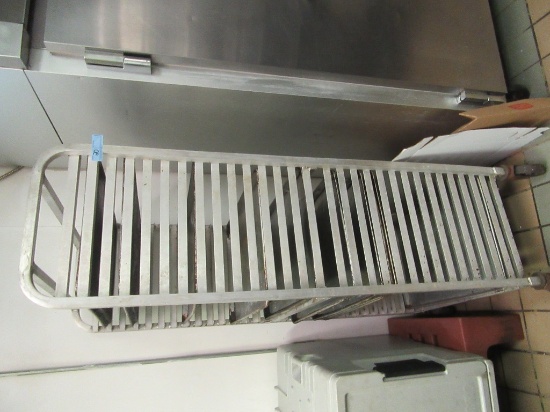 ALUMINUM ROLLABOUT TRAY RACK WITH TRAYS