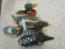 3 FABRIC DUCK DECOYS & ONE CERAMIC BY BOKER