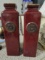 2 VINTAGE TALL VASES