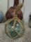 GLASS HANGING BALL AND BIRD SHAPED PAINTED GOURD