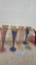 SET OF GOLD TRIMMED VARIETY OF COLOR FLUTE GLASSES