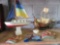 ASSORTED MODEL SAILBOATS AND PLAQUES