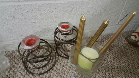 CANDLESTICK HOLDERS AND CANDLE HOLDERS
