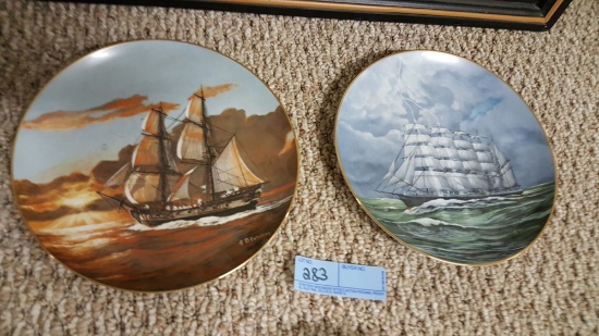 2 ROYAL CORNWALL "THE PRIDE" & "THE COPPENHAGEN" PLATES BY A. D'ESTREHAN