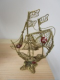 MINIATURE BRASS SHIP