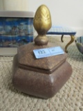 COVERED DECORATIVE PIECE, SQUARE SIDED BOX WITH CONE TOP