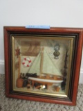 SEASIDE BOAT SETTING IN SHADOWBOX FRAME