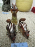 3 CHIPMUNK FIGURINES