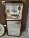 MIRROR WITH NAUTICAL DECORATIONS ON TOP