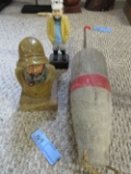 BUOY, 2 SEA FIGURINES