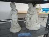 2 ALABASTER STYLE FIGURINES