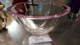 MADE IN CZECH REPUBLIC PINK CANDY BOWL. FULL LEAD CRYSTAL