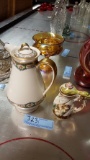 CAPODIMONTE HANDMADE IN ITALY MINIATURE PITCHER AND HAVILAND OF FRANCE MINI