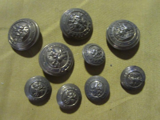 9 NORTHUMBERLAND FUSILIERS BUTTONS