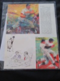 LEROY NEIMAN BOOKPLATE PRINT MICKEY MANTLE AND LEROY NAME AND BOOKPLATE PRI