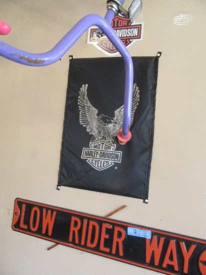 LOWRIDER WAY SIGN, HARLEY SIGN, AND OTHER