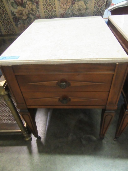 MARBLE TOP END TABLE