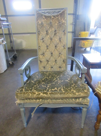 PAINTED PADDED OCCASIONAL CHAIR