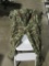 CAMOUFLAGE PANTS AND BELT WITH NO SIZE AND CAMOUFLAGE SHIRT SIZE LARGE