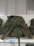 SOLDIERS BACKPACK WITH TRENCH SHOVEL AND COVER