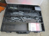 PLASTIC CARRYING CASE WITH NUTS, BOLTS, ETC