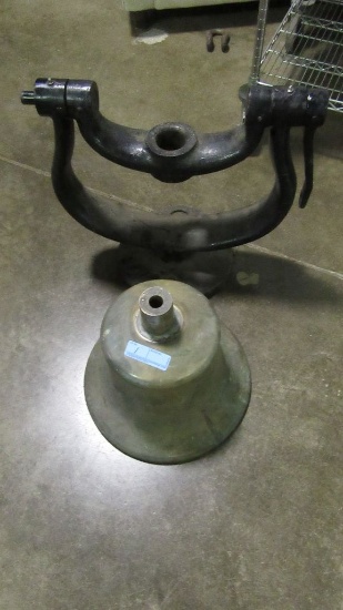 LARGE STEAM LOCOMOTIVE BELL WITH MOUNT. NO CLAPPER. 16" wide by 16" tall
