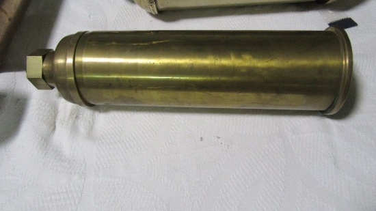 LARGE BRASS STEAM WHISTLE. NO NUMBERS. 18" tall