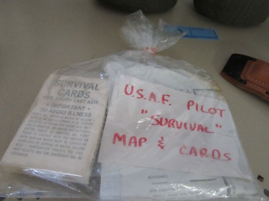 UNITED STATES AIR FORCE PILOT SURVIVAL MAP AND CARDS