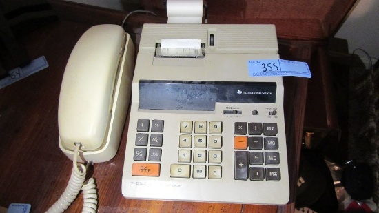 TEXAS INSTRUMENTS ADDING MACHINE AND PRINCESS TRIMLINE PHONE