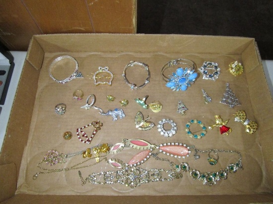 BROOCHES, PINS, BRACELETS, RINGS, AND ETC