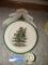 SPODE CHRISTMAS COOKIE DISH, TREE SHAPED TRAY & CANDLE HOLDER