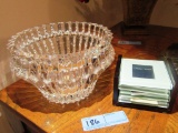 HEAVY GLASS BOWL AND FRAME COASTERS