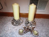 HEAVY CANDLE HOLDERS AND BIRD VOTIVE CANDLE HOLDERS