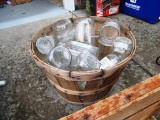 CANNING JARS IN WOOD CRATE