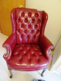 RED LEATHER LIKE ACCENT CHAIR